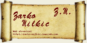Žarko Milkić vizit kartica